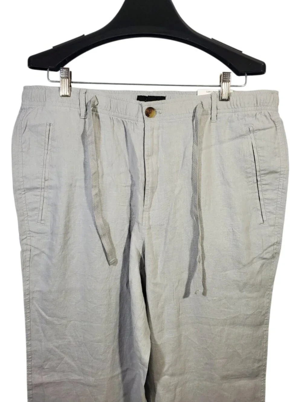 NWT Club Room Luxury Lux Linen Pants Men's L Slate Gray Resort Beach Old-Money